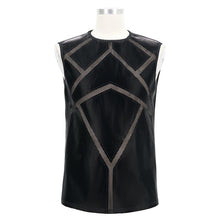 Load image into Gallery viewer, TT161 Men shiny knit patchwork vest