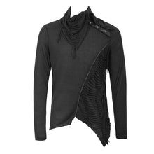 Load image into Gallery viewer, TT157 daily life men big ragged turn down collar woolen punk long sleeve shirts with zipper