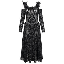 Load image into Gallery viewer, SKT163 Gothic flocked printing off-the-shoulder dress
