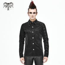 Load image into Gallery viewer, SHT066 Punk chain drawstring men shirts