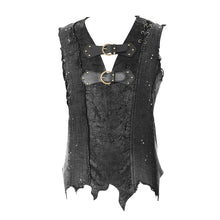 Load image into Gallery viewer, TT127 Summer wasteland punk worn dark dirty sleeveless men fitted vest with loops