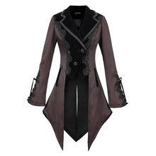 Load image into Gallery viewer, CT17102 Wave pattern wine Gothic fake two-piece jacquard coat
