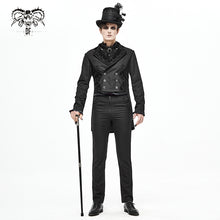 Load image into Gallery viewer, CT17401 black Gothic men dress coat