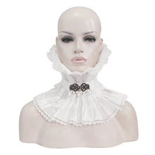 Load image into Gallery viewer, AS07602 Unisex Gothic white pleated high neck collar
