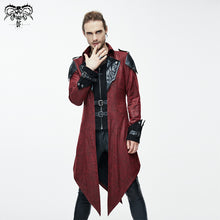Load image into Gallery viewer, CT06902 punk handsome movie cool actor red hooded leather long coats