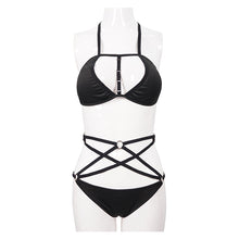 Load image into Gallery viewer, SST009 Punk 4 point star bikini swimsuit set