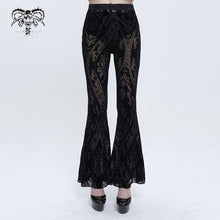 Load image into Gallery viewer, PT192 Gothic flocked pattern basic style flared trousers