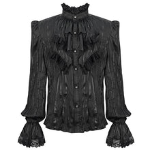 Load image into Gallery viewer, SHT092 Pleated Rubberized Gothic Men's Shirt
