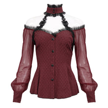 Load image into Gallery viewer, SHT09502 Red Off shoulder Lolita blouse