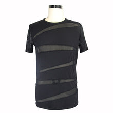 Load image into Gallery viewer, TT060 everyday summer men partition diamond mesh T-shirt