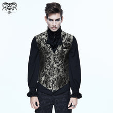 Load image into Gallery viewer, WT012 movies and TV costume gothic pattern palace black and silver printed jacquard men vest