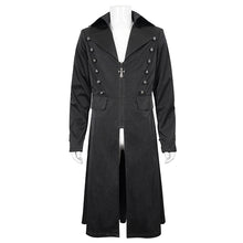Load image into Gallery viewer, CT196 gothic basic style dark pattern leather trench coat