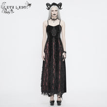 Load image into Gallery viewer, ESKT032 Burgundy Gothic Sling Dress