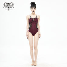 Load image into Gallery viewer, SST015 Chest hand-cranked gothic one-piece swimsuit