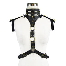 Load image into Gallery viewer, AS02802 Women spiked accessories punk body harness with hollow out neckline