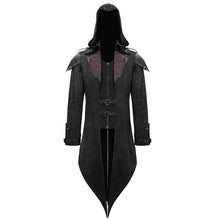 Load image into Gallery viewer, CT06901 movie actor false two pieces black hooded leather long coats for men