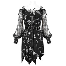 Load image into Gallery viewer, SKT140 Bone printing long sleeve long dress