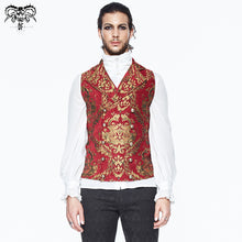 Load image into Gallery viewer, WT01303 devil fashion pirate costume Gothic patterned red and gold men short fitted waistcoats