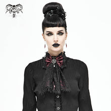 Load image into Gallery viewer, AS07302 black and red Gothic lace bow tie
