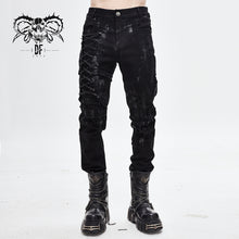 Load image into Gallery viewer, PT112 Devil fashion brand punk mecha hand painted slim black men trousers