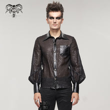 Load image into Gallery viewer, SHT085 Punk tree-grain see-through shirt
