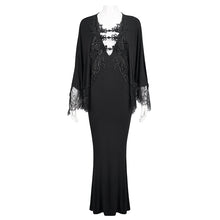 Load image into Gallery viewer, ESKT040 Deep V Neck bat Sleeve Small Fishtail Dress