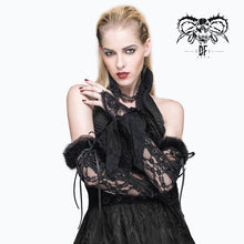 Load image into Gallery viewer, GE009 Gothic sexy women lotus leaf lace long gloves with fur