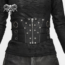 Load image into Gallery viewer, AS063 coarse grain leather fitted waist zipper up punk women belts