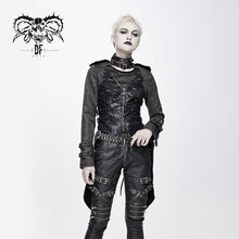 Load image into Gallery viewer, CT131 five-pointed star spiked zipper up punk mesh women coat with loops