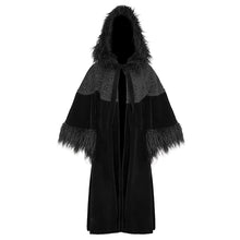 Load image into Gallery viewer, CT203 Gothic oversized shawl fur collar coat
