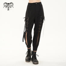 Load image into Gallery viewer, PT181 tied with rope hollow out punk women overalls