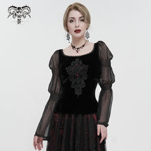 Load image into Gallery viewer, TT193 Gothic Velvet chiffon Long Sleeve Women's T-Shirt