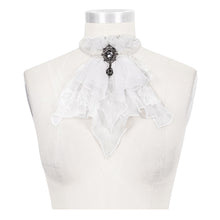 Load image into Gallery viewer, AS08002 white Gothic chiffon lace bow tie