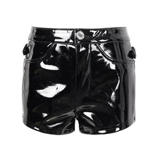 Load image into Gallery viewer, SX020 Punk patent leather sexy open hip short leather pants
