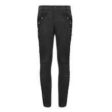 Load image into Gallery viewer, PT111  punk wedding men gothic trousers with side bottons and side flocking