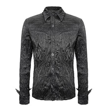 Load image into Gallery viewer, SHT067 Punk shiny pleated basic style men shirts