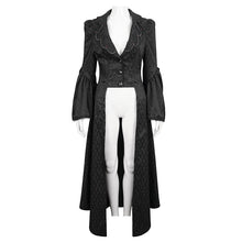 Load image into Gallery viewer, ECT012 GOTHIC women black jacquard thin long coat