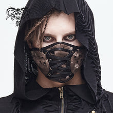 Load image into Gallery viewer, MK043 punk colors matching lace up broken holes brown men mask