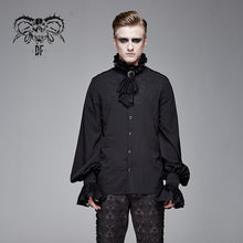 Load image into Gallery viewer, SHT04101 everyday summer Gothic embroidered long sleeves chiffon men shirts with necktie