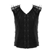 Load image into Gallery viewer, TT121 Summer punk rock patchwork unedged distressed men vest