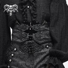 Load image into Gallery viewer, AS062 men embroidery chinese frog lace up black Gothic jacquard belts with zipper