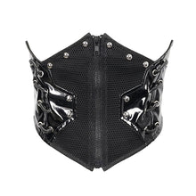 Load image into Gallery viewer, AS074 Cyberpunk bright leather women lace up mesh belts
