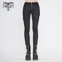Load image into Gallery viewer, PT142 Cyberpunk circuit printed leather loops women pants