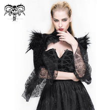 Load image into Gallery viewer, CA005 lace horn sleeve velveteen feather gothic sexy women shawl