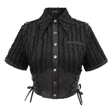 Load image into Gallery viewer, SHT065 Vertical Tattered Military Uniform Short Blouse
