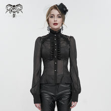 Load image into Gallery viewer, SHT090 see-through pattern gothic shirt