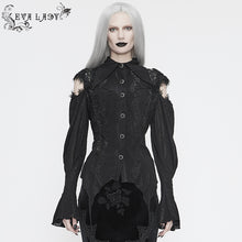 Load image into Gallery viewer, ESHT009 Wave striped hollow out blouse