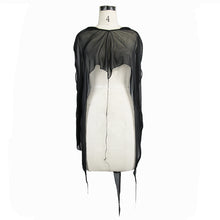 Load image into Gallery viewer, CA008 black women punk hooded mesh bat shawl