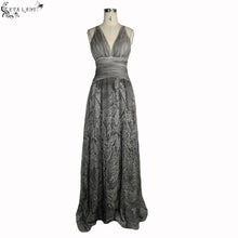 Load image into Gallery viewer, ESKT008 punk wedding branch embroidery smoky pattern sexy women silk chiffon halter dress