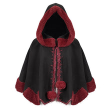 Load image into Gallery viewer, CA02801 Black double-sided woolen contrast color fur shawl with fur